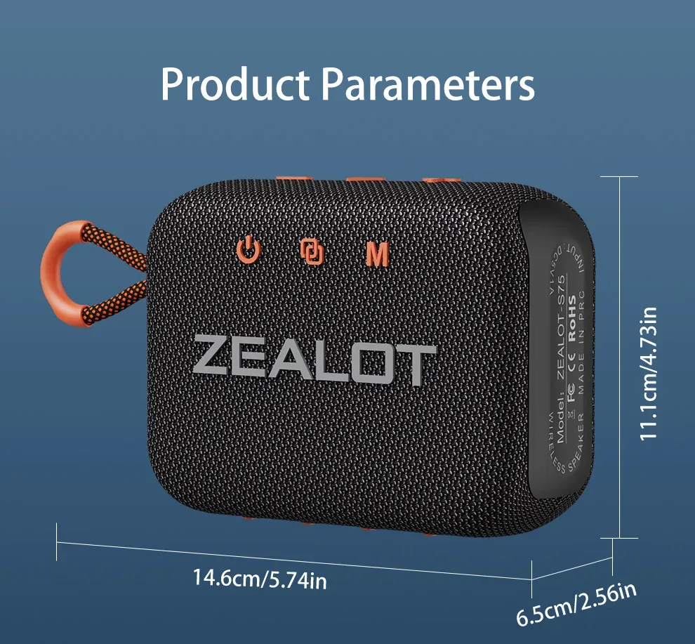 ZEALOT S75 Portable 10W Waterproof Bluetooth Speaker