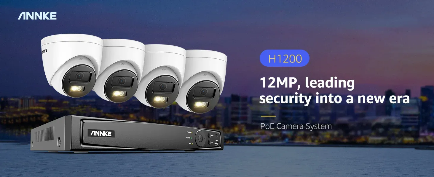 ANNKE 12MP Dual-Light PoE 4-Camera NVR Security Kit