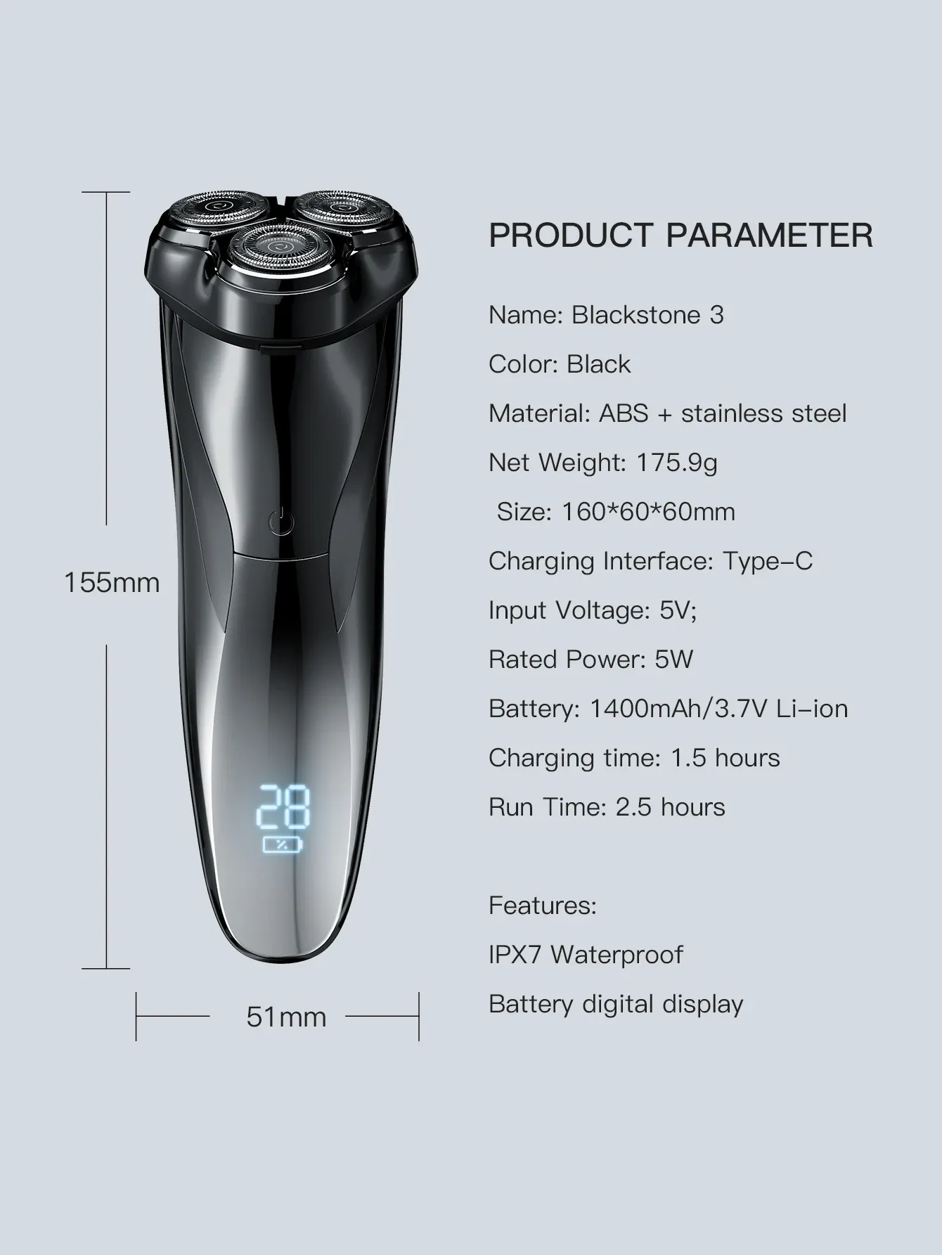 ENCHEN Blackstone 3 Waterproof Rotary Shaver
