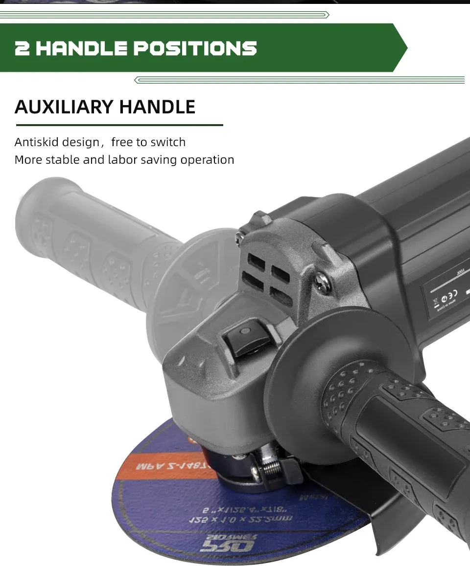 PROSTORMER 1250W Variable-Speed Corded Angle Grinder
