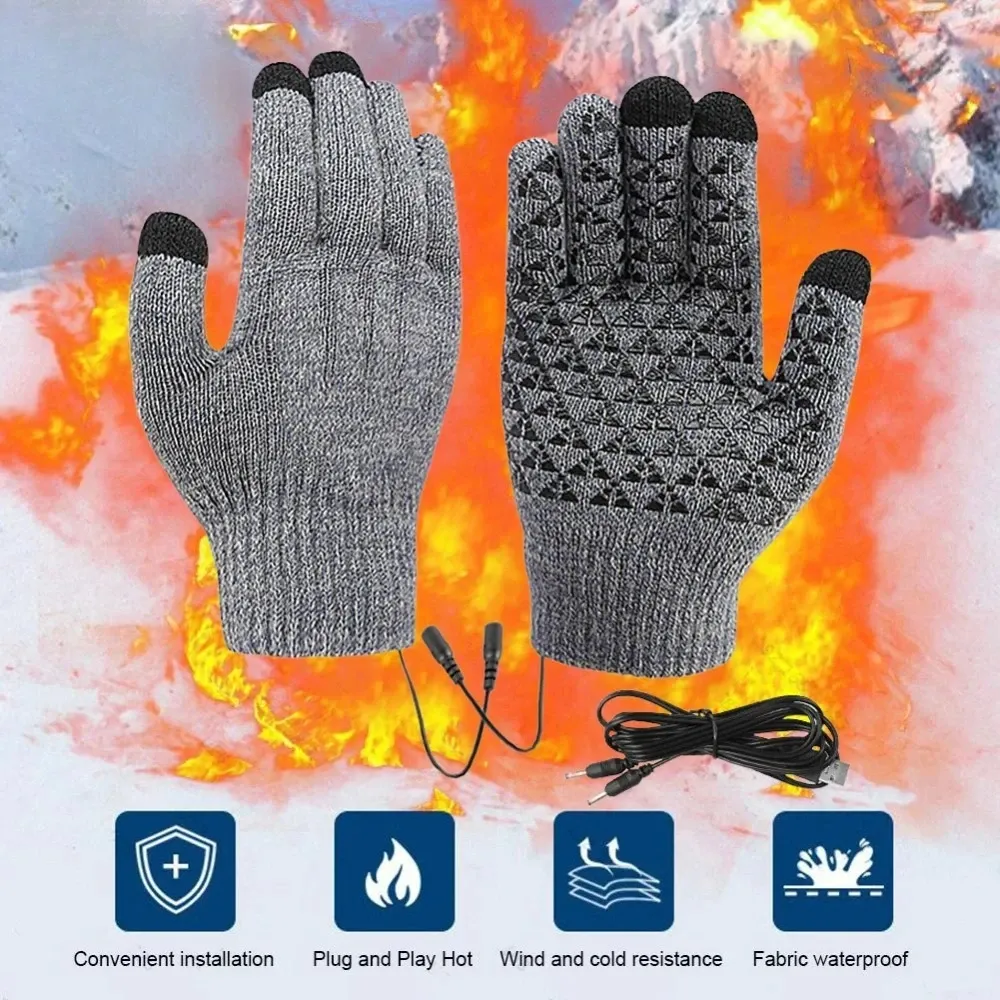 USB Heated Touchscreen Gloves for Winter Riding