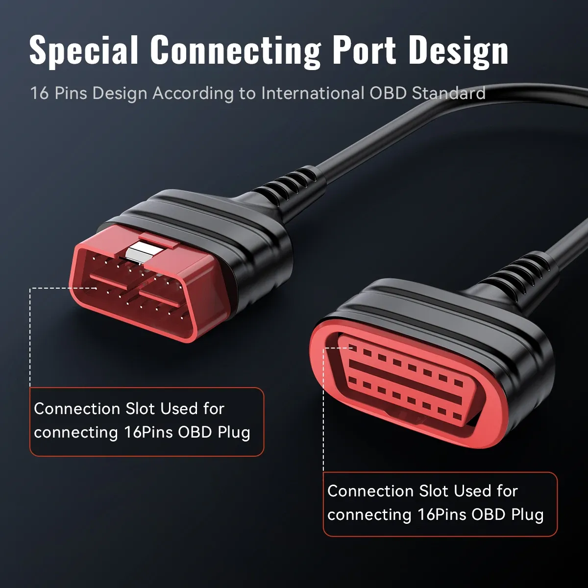 Mucar 16-Pin OBD2 Diagnostic Extension Cable for Thinkcar Scanners