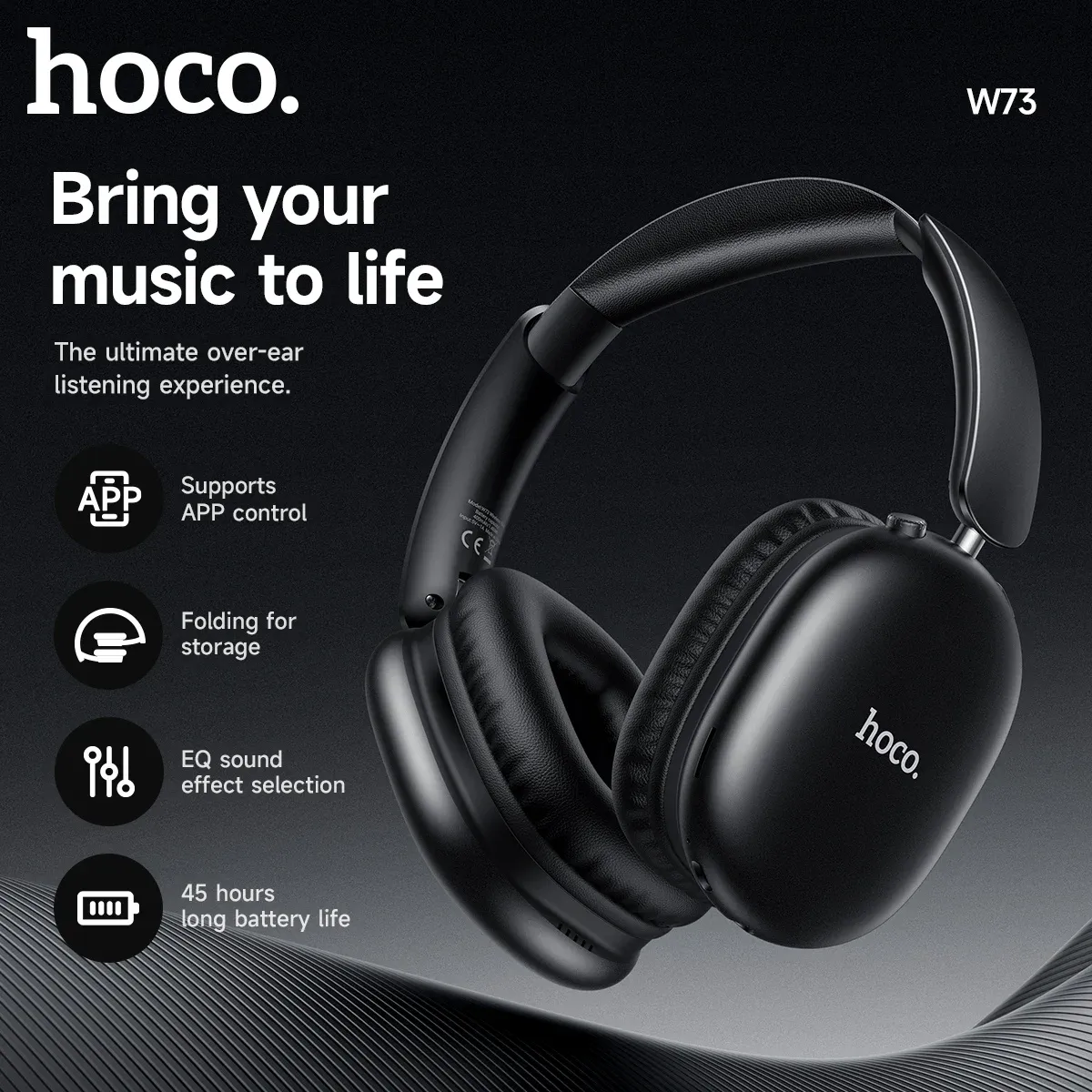 HOCO W73 Foldable Bluetooth 6.0 Over-Ear Headphones