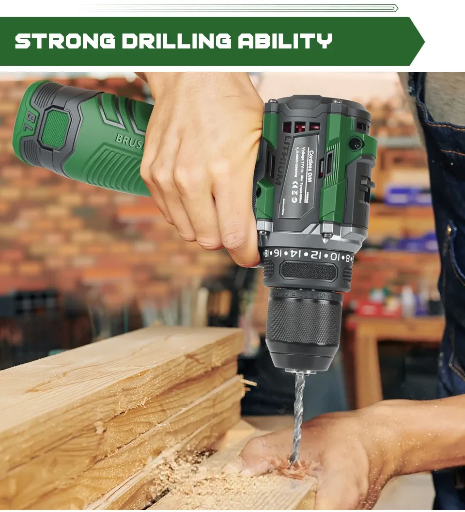 PROSTORMER 17V Brushless Cordless Drill 60Nm Compact Driver