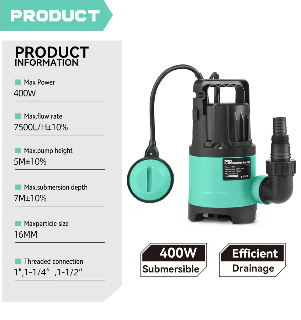 PROSTORMER 400W Portable Submersible Utility Pump