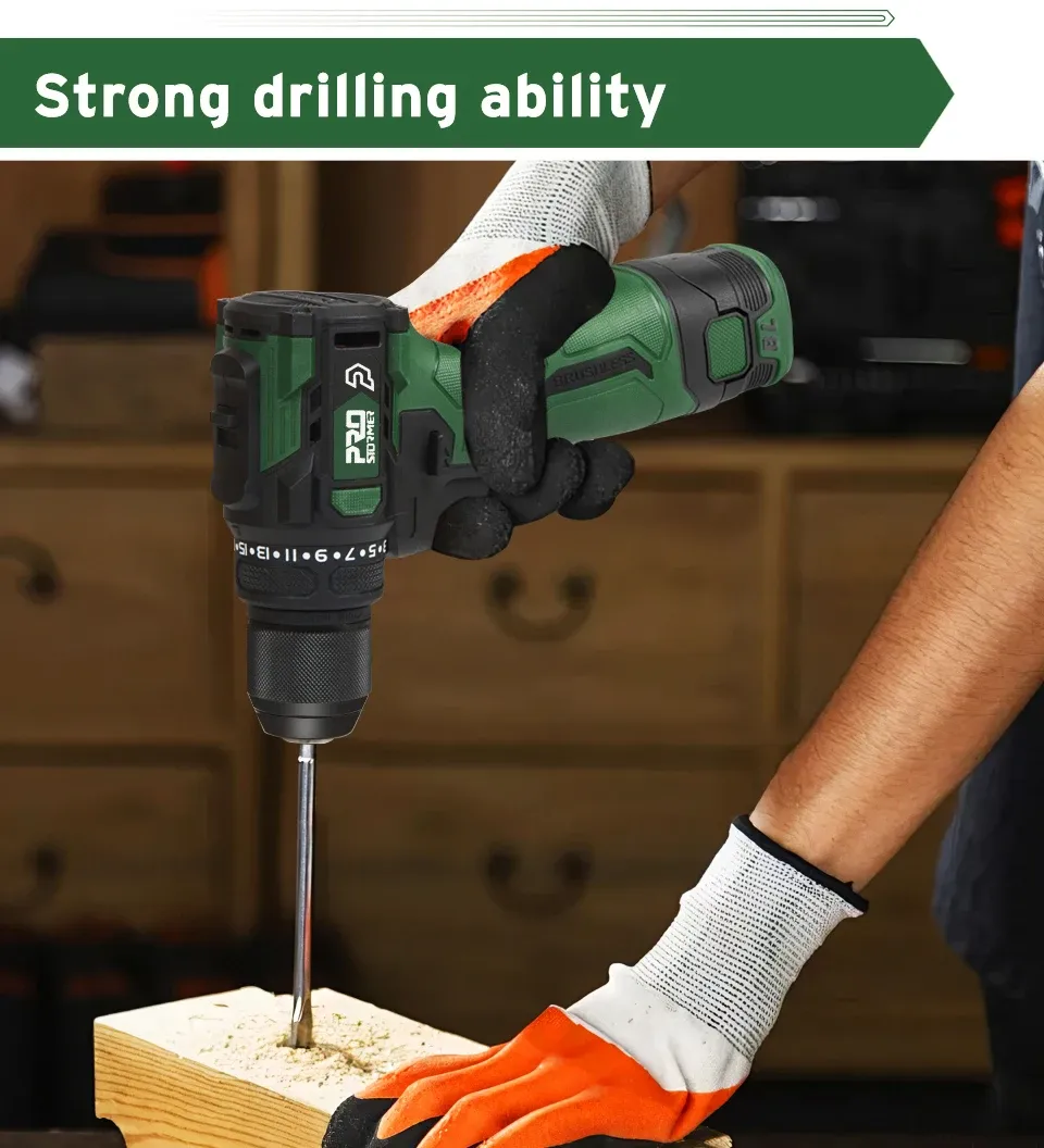 PROSTORMER 17V Brushless Cordless Drill 55Nm Compact Driver