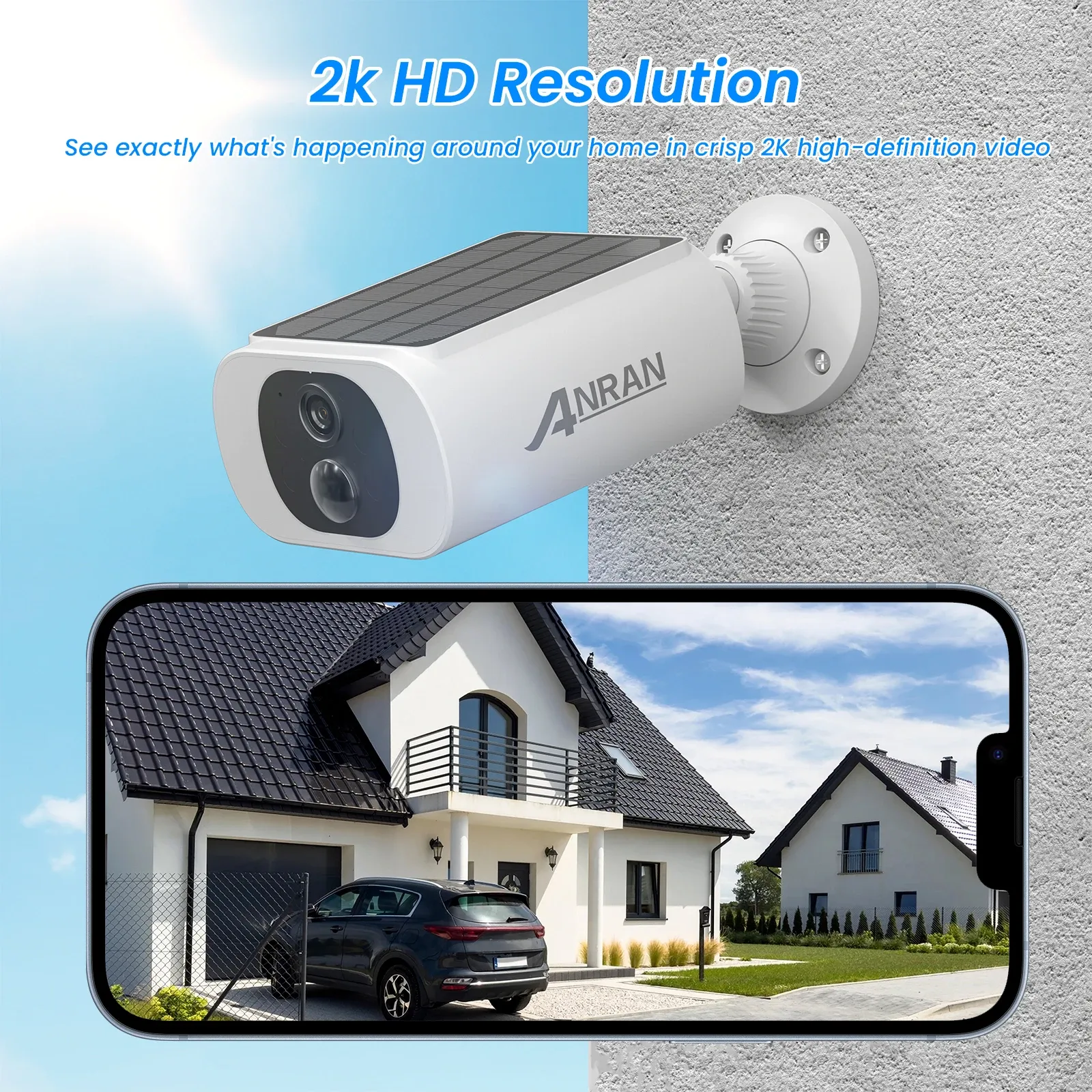 ANRAN C3 2K 4-Pack Solar Floodlight Security Camera Set
