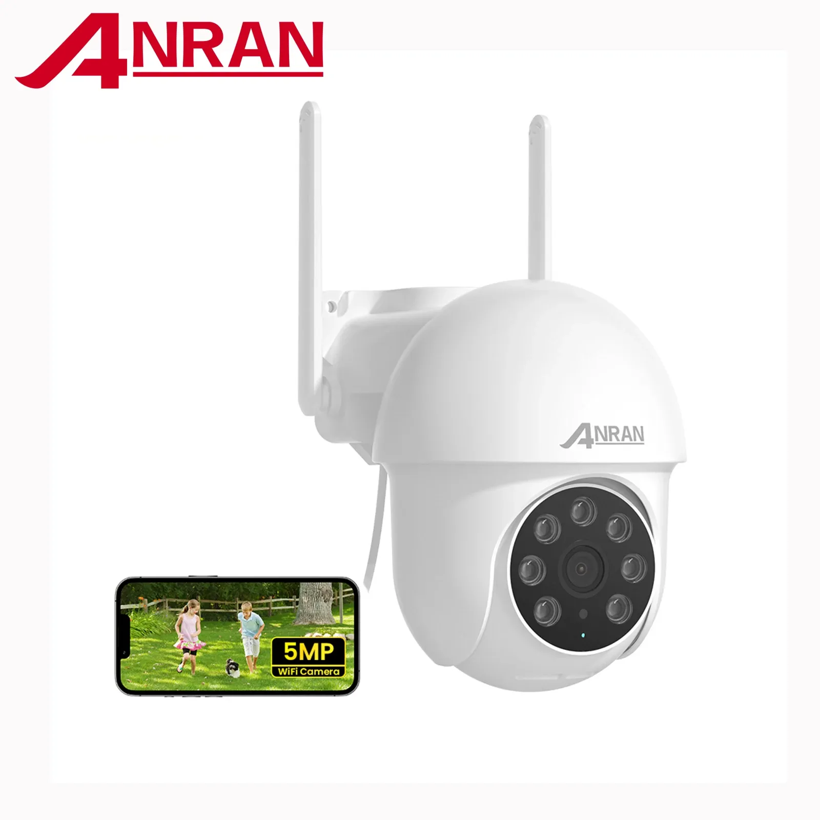 ANRAN 5MP Dual-Band Dome PTZ WiFi Security Camera