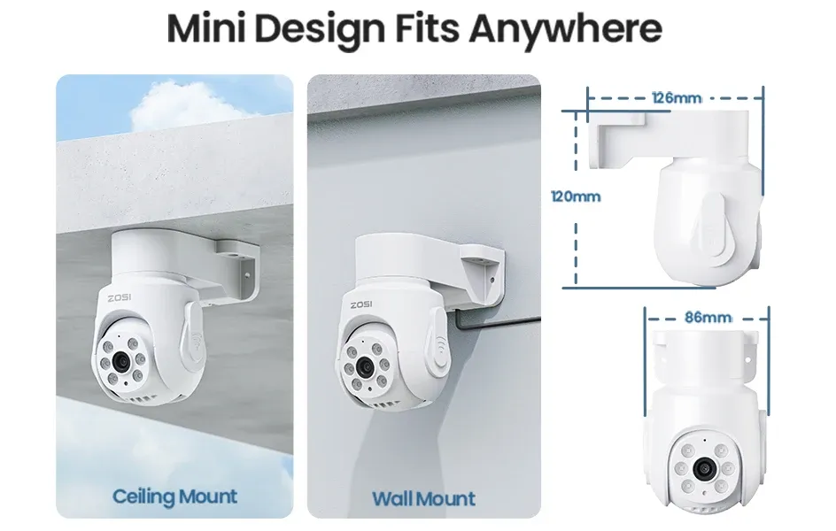ZOSI 5MP 360° Wired PTZ CCTV Kit with DVR