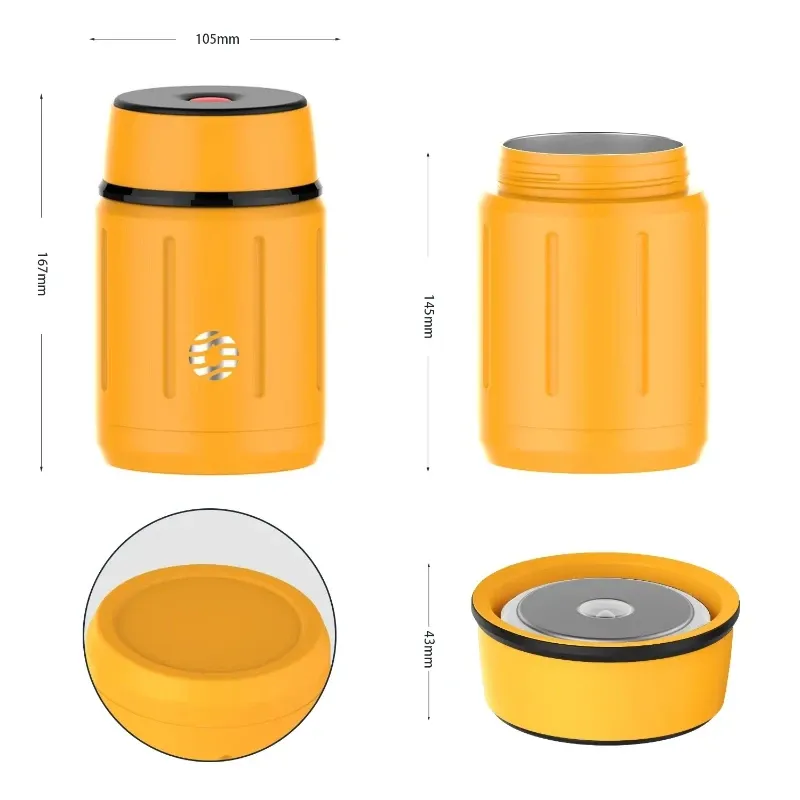 Feijian 750ml 316 Stainless Steel Vacuum Food Jar