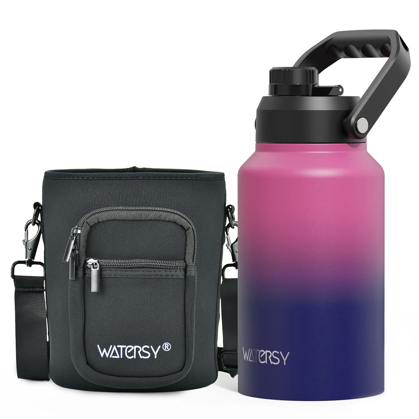 WATERSY Extra-Large Insulated Stainless Steel Water Bottle
