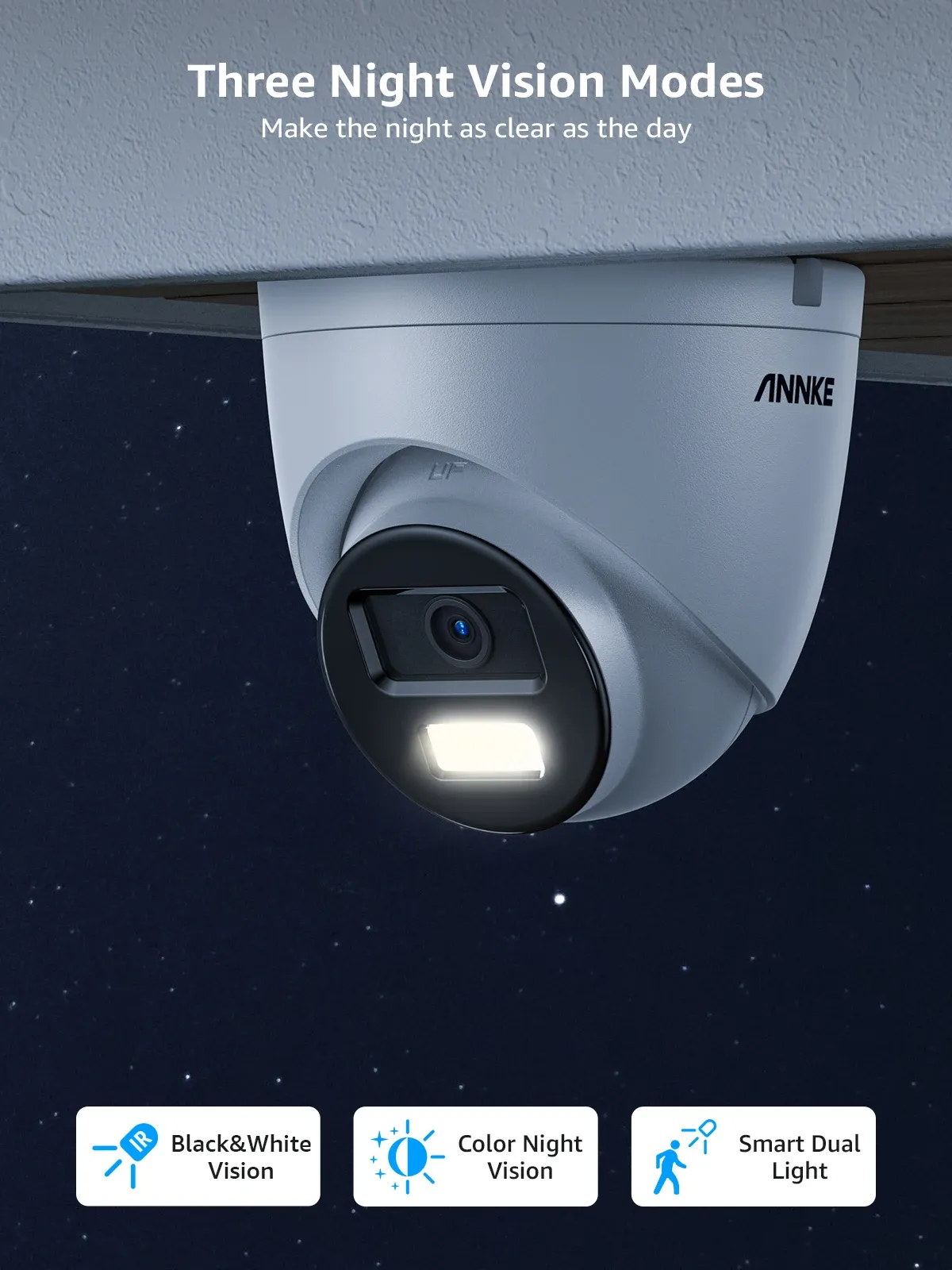 ANNKE 8MP PoE 4K Outdoor Bullet Camera with Dual Light and Audio