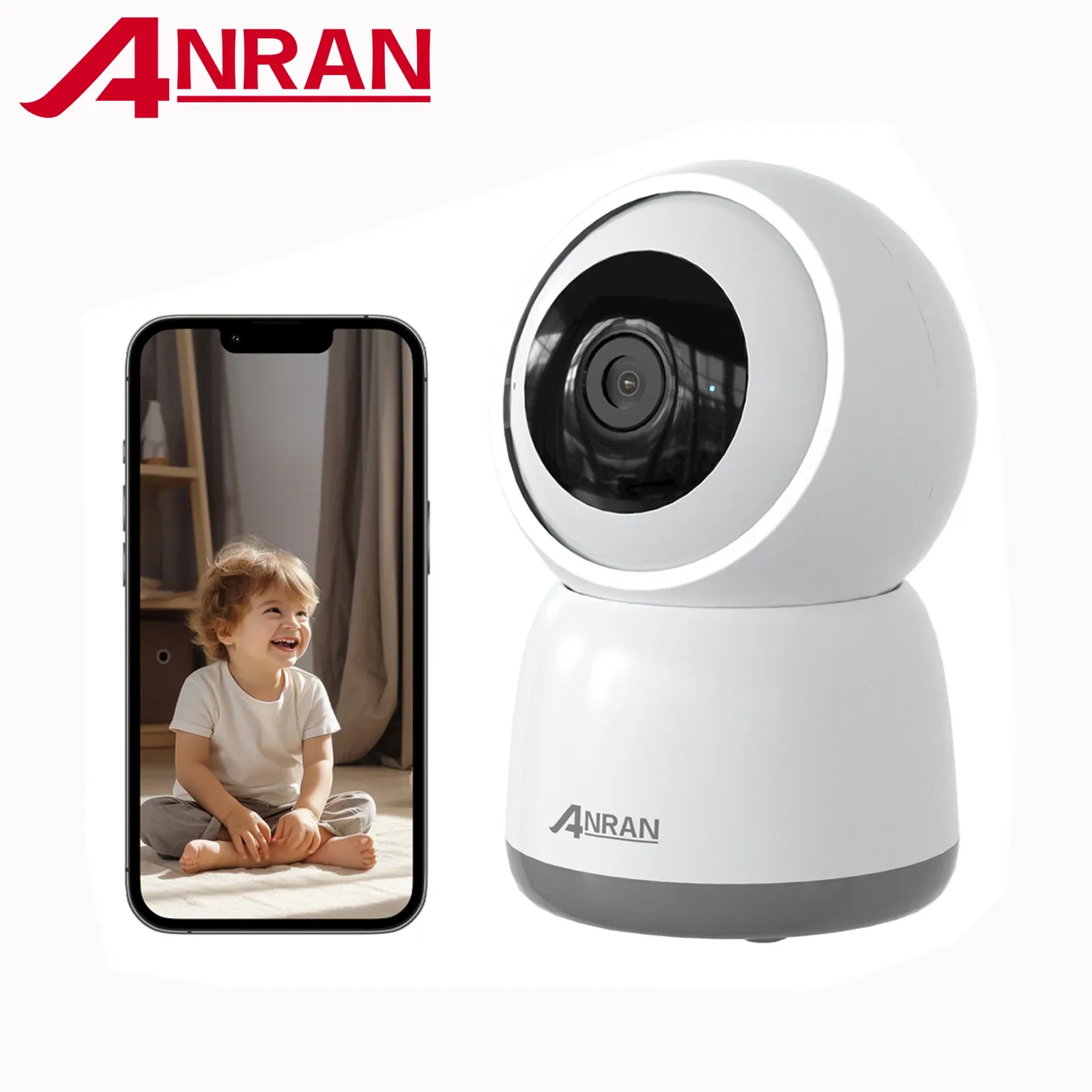 ANRAN 5MP Dual-Band Indoor PT Camera with Human Detection