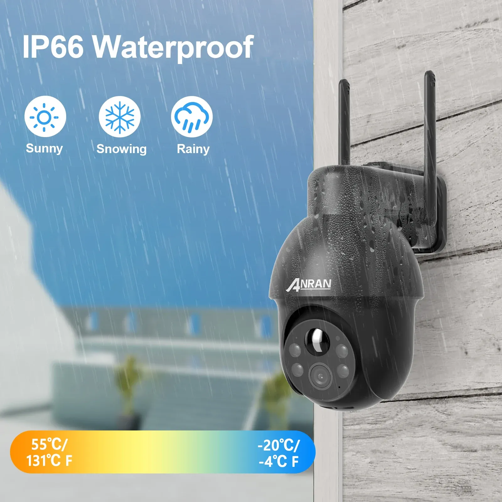 ANRAN 5MP Solar PTZ Outdoor Security Camera