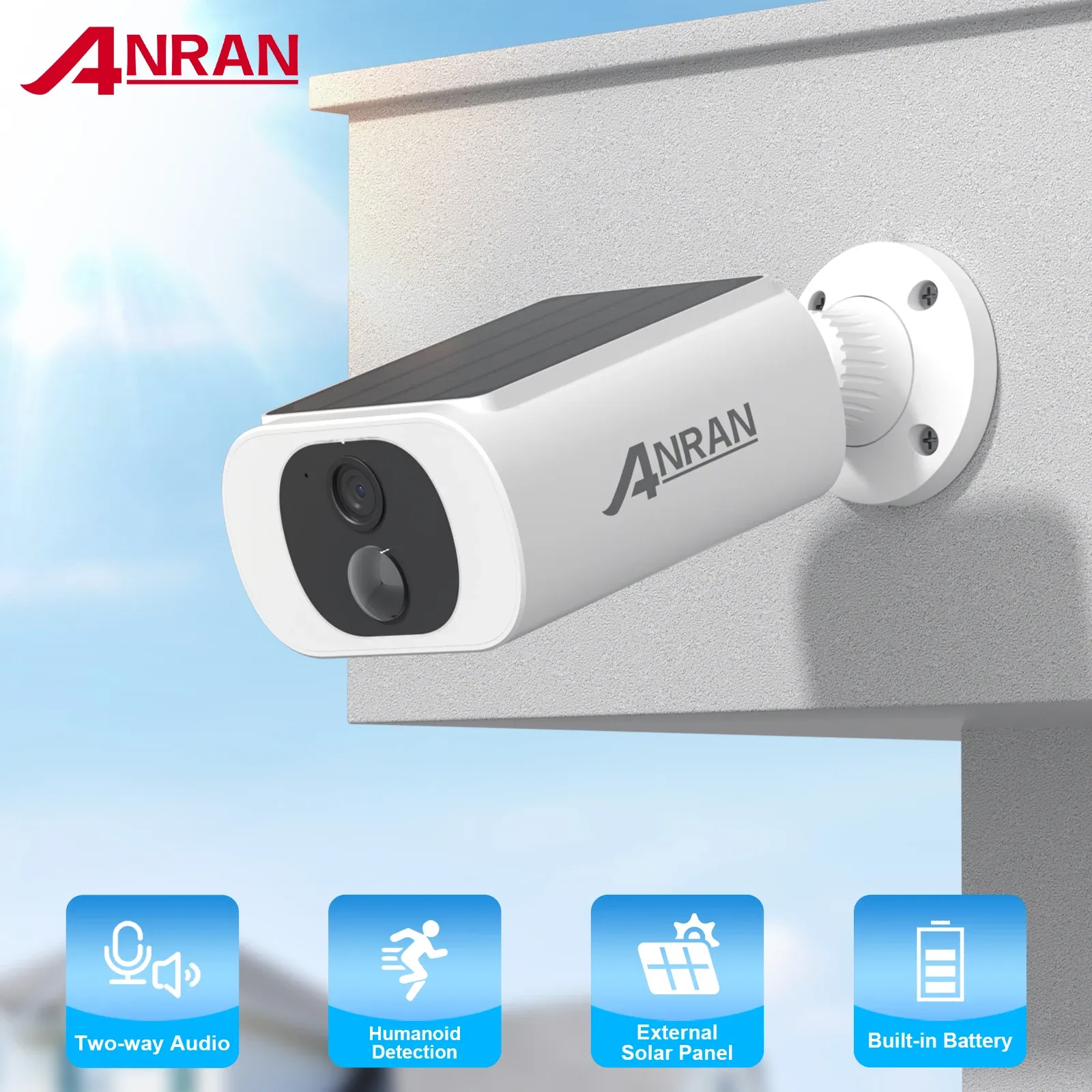 ANRAN 5MP Solar WiFi Outdoor Security Camera with Floodlight