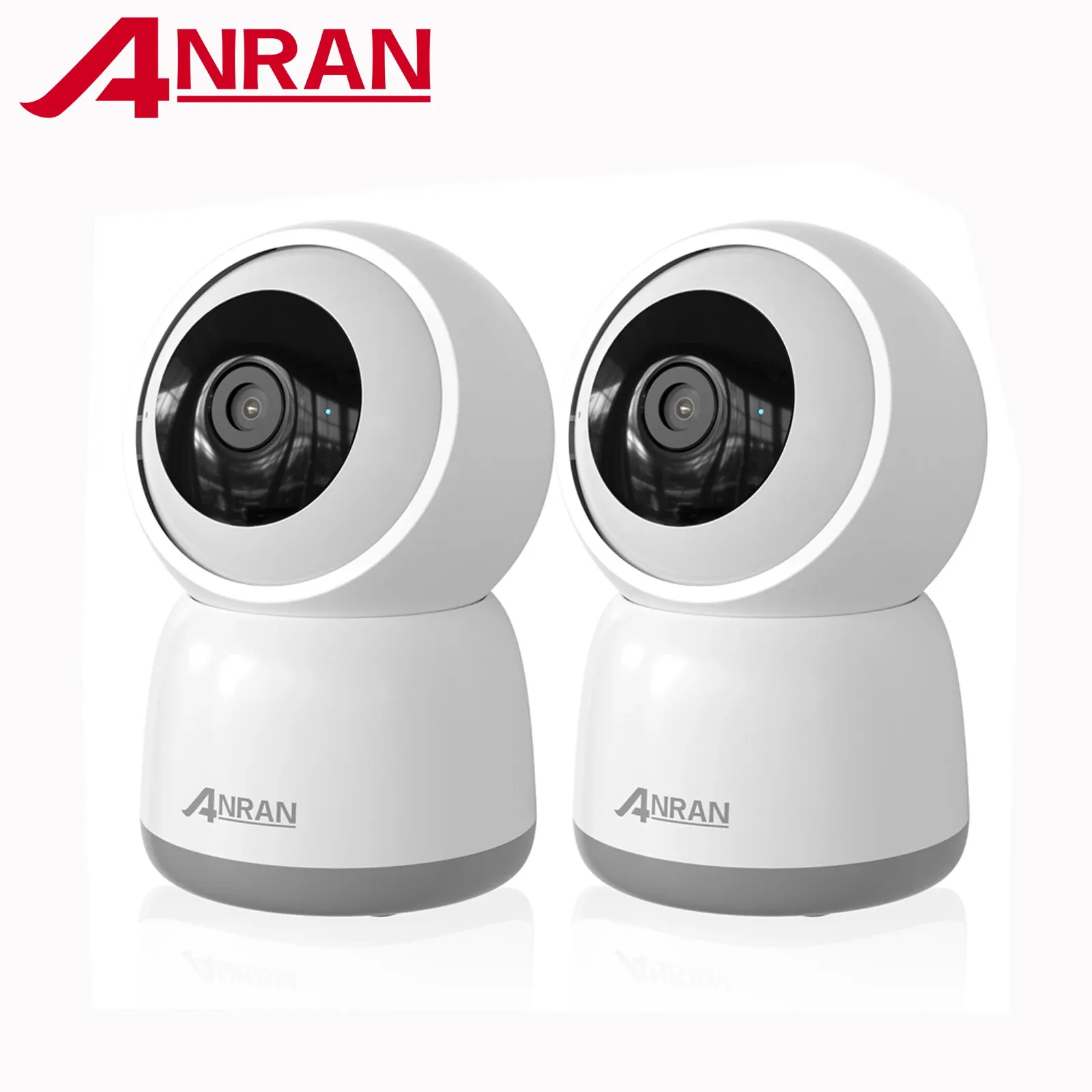 ANRAN 5MP Indoor WiFi PT Camera 2-Pack with Human Detection
