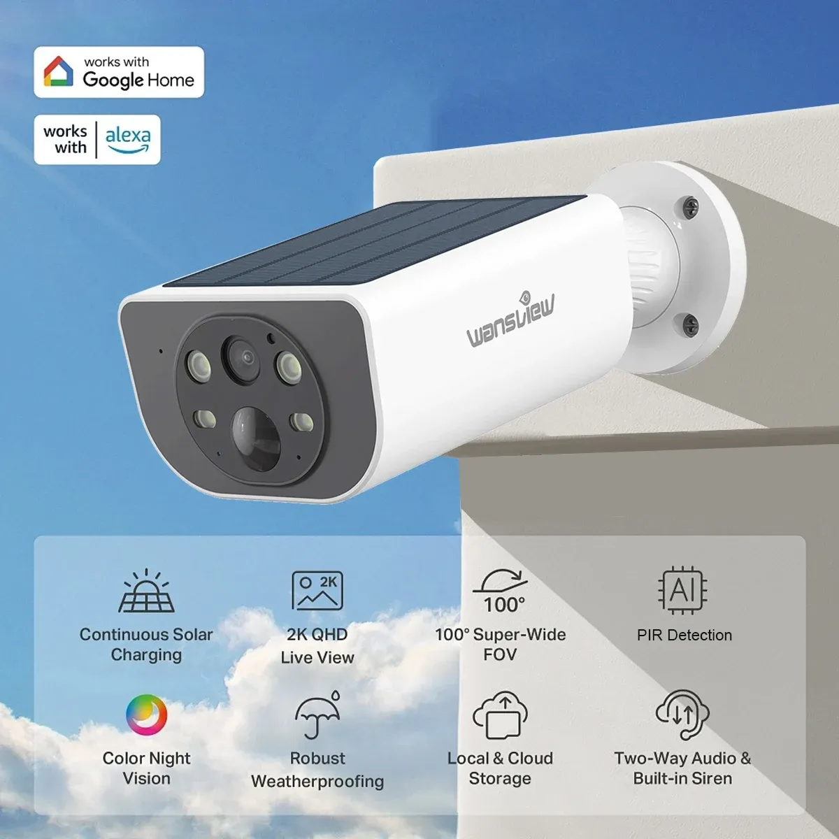 Wansview Solar Battery Outdoor Security Camera S1