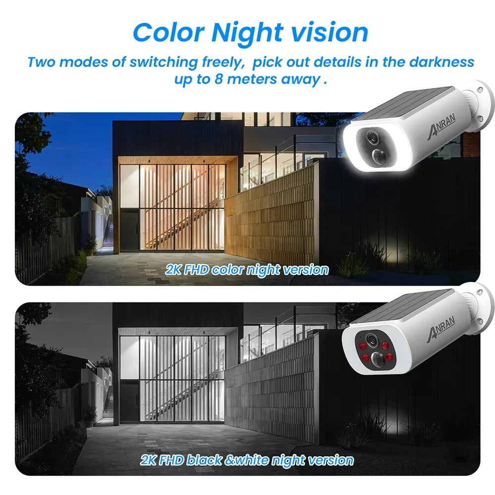 Anran C3 2K Solar Wireless Outdoor Security Camera Set, 4-Pack