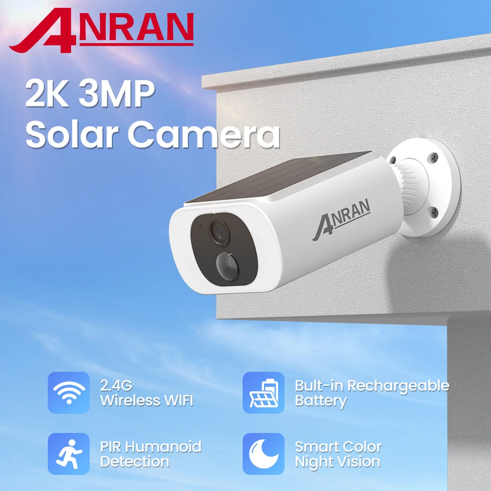 ANRAN C3 3MP Solar Battery Outdoor Security Camera