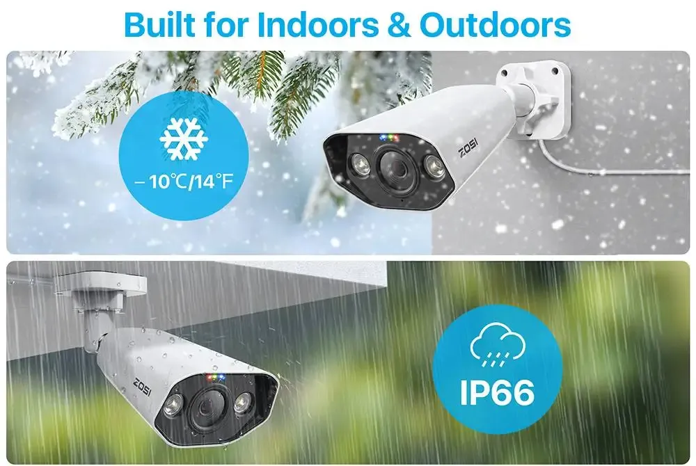 ZOSI 8-Channel 4K PoE Outdoor Security Camera Kit with AI Detection