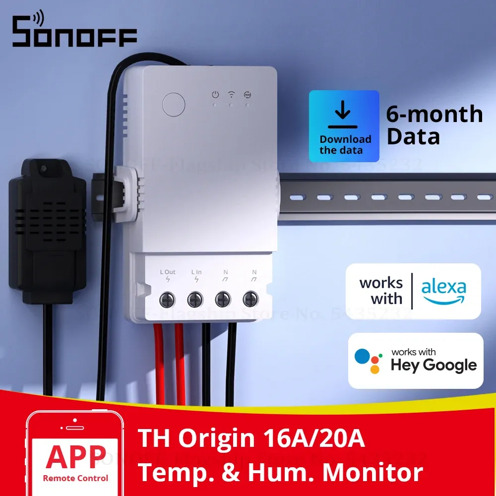 Sonoff TH Origin Wi‑Fi Temperature and Humidity Smart Switch