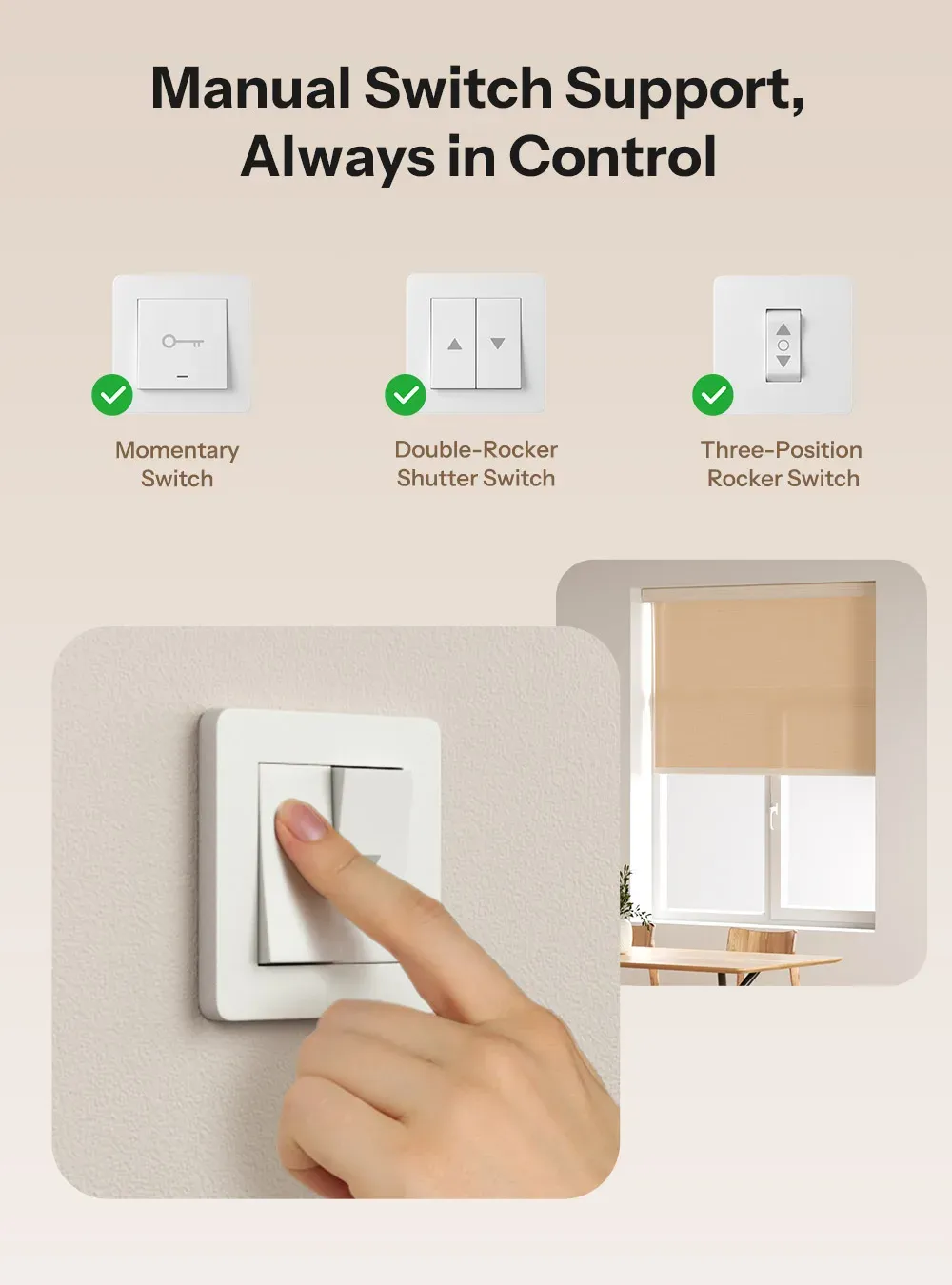SONOFF MINI-ZBRBS Zigbee Roller Shutter Switch