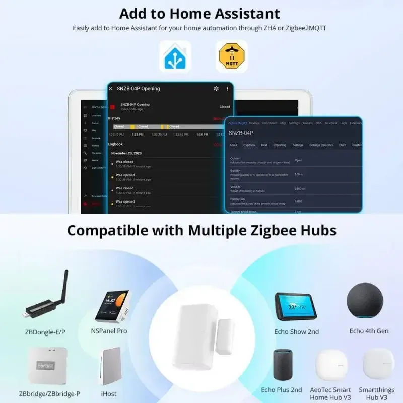 SONOFF SNZB-04P Zigbee Door and Window Contact Sensor