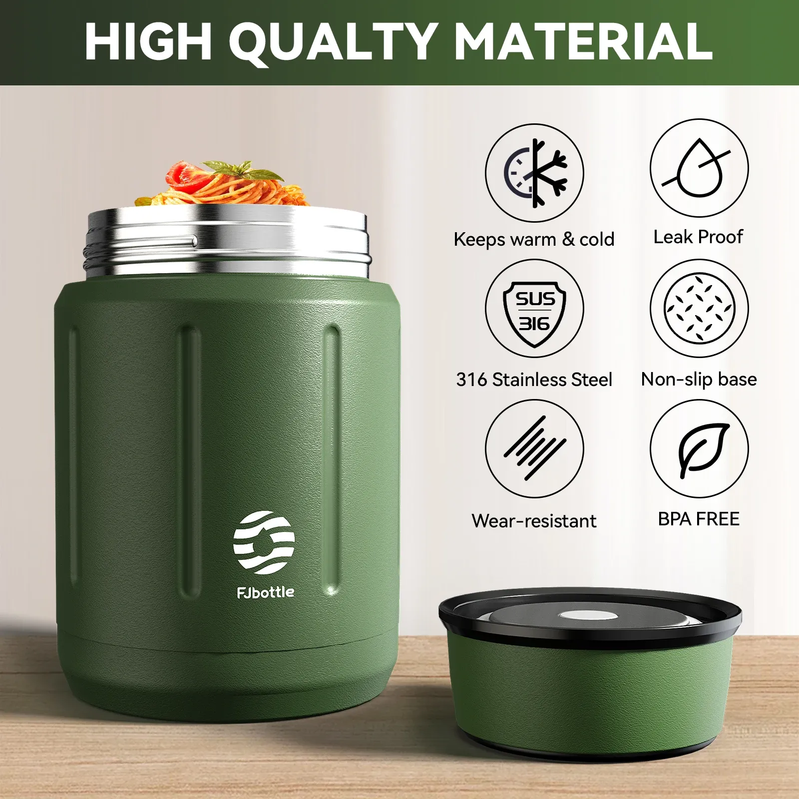 Fjbottle 750ml Stainless Steel Food Thermos Lunch Jar
