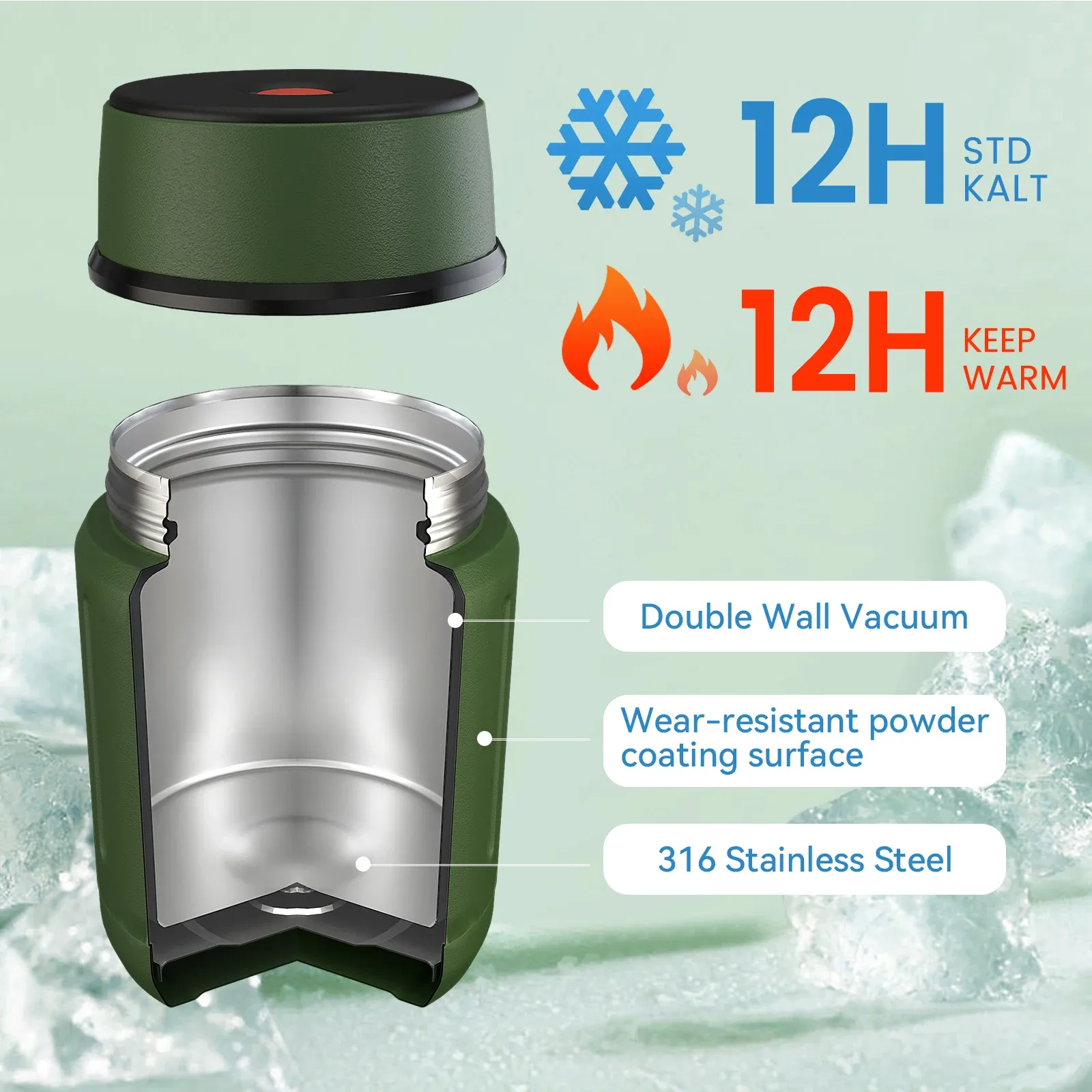 Fjbottle 750ml Stainless Steel Food Thermos Lunch Jar