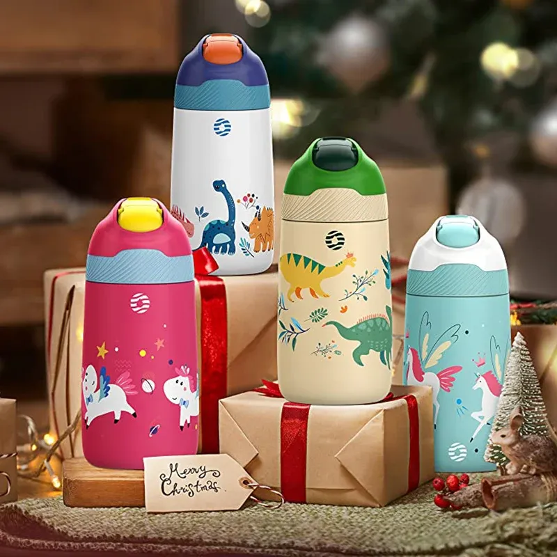Fjbottle Kids Dinosaur Insulated Thermos Bottle 350ml