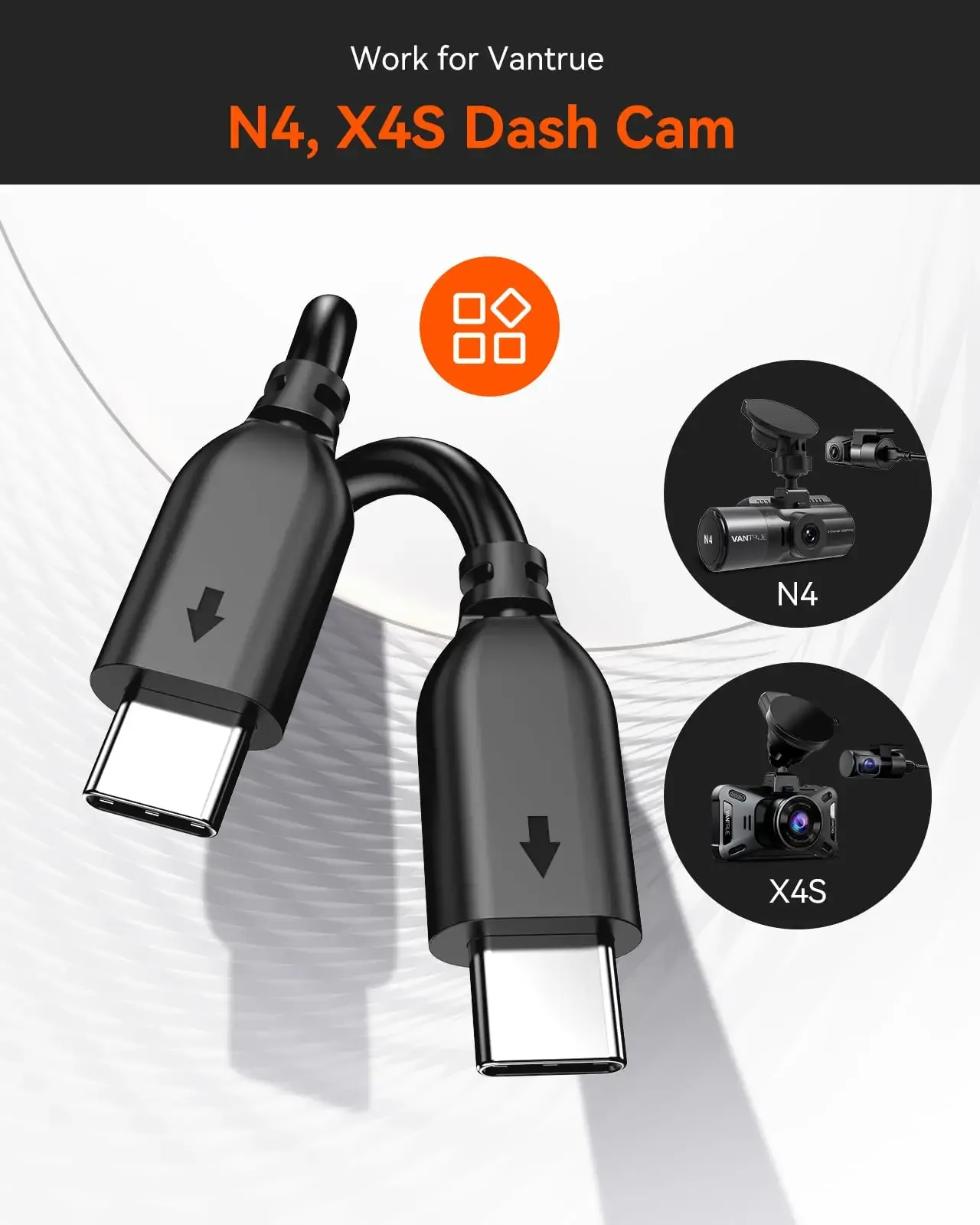 Vantrue N4/X4S Rear Camera Extension Cable, 9m