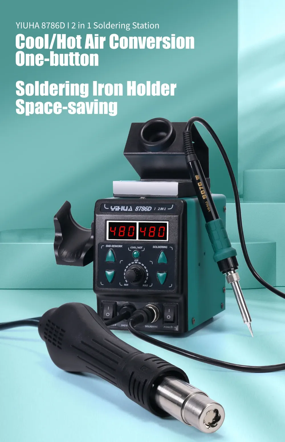 YIHUA 8786D Digital Hot Air Soldering Rework Station