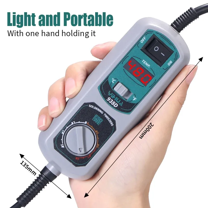 YIHUA 938D Portable Hot Tweezers Soldering Station