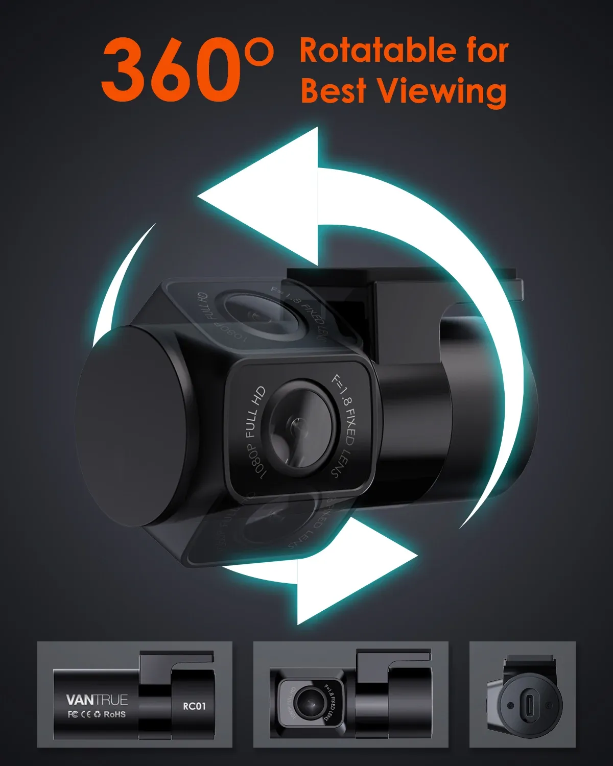 Vantrue N4 Rear Replacement Camera for Compatible Dash Cams