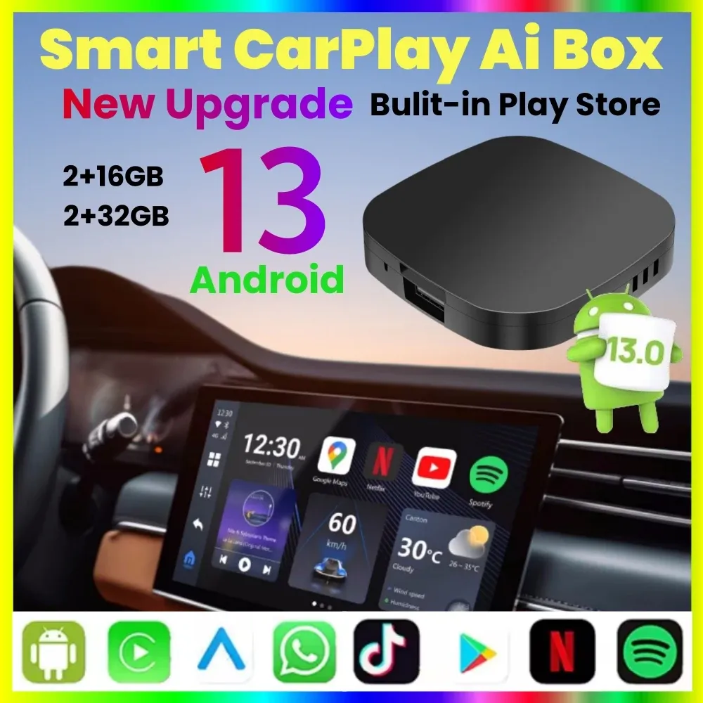 LEXXSON Wireless CarPlay and Android Auto AI Box