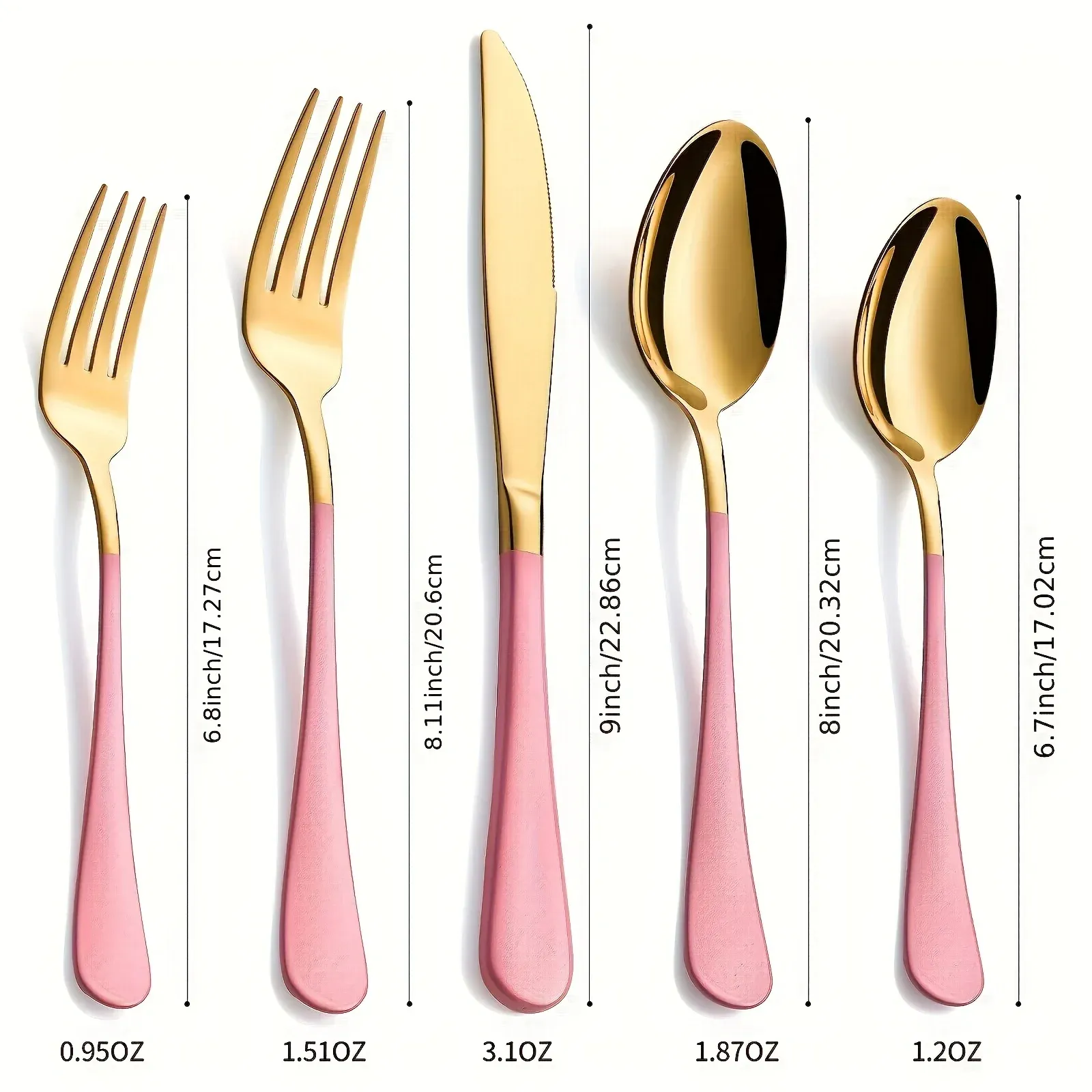 30-Piece Gold Pink Stainless Steel Flatware Set