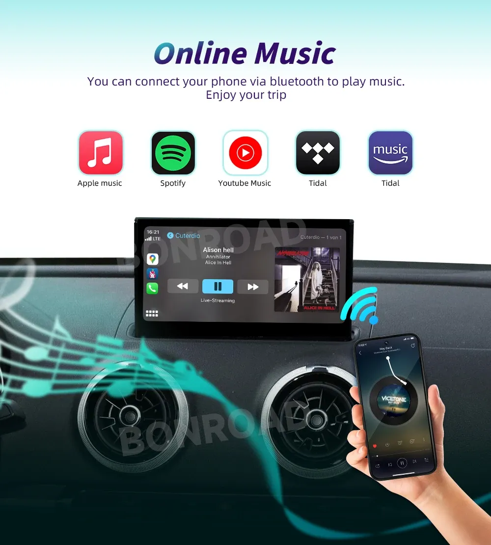 BONROAD Wireless CarPlay Retrofit for Audi A3 8V
