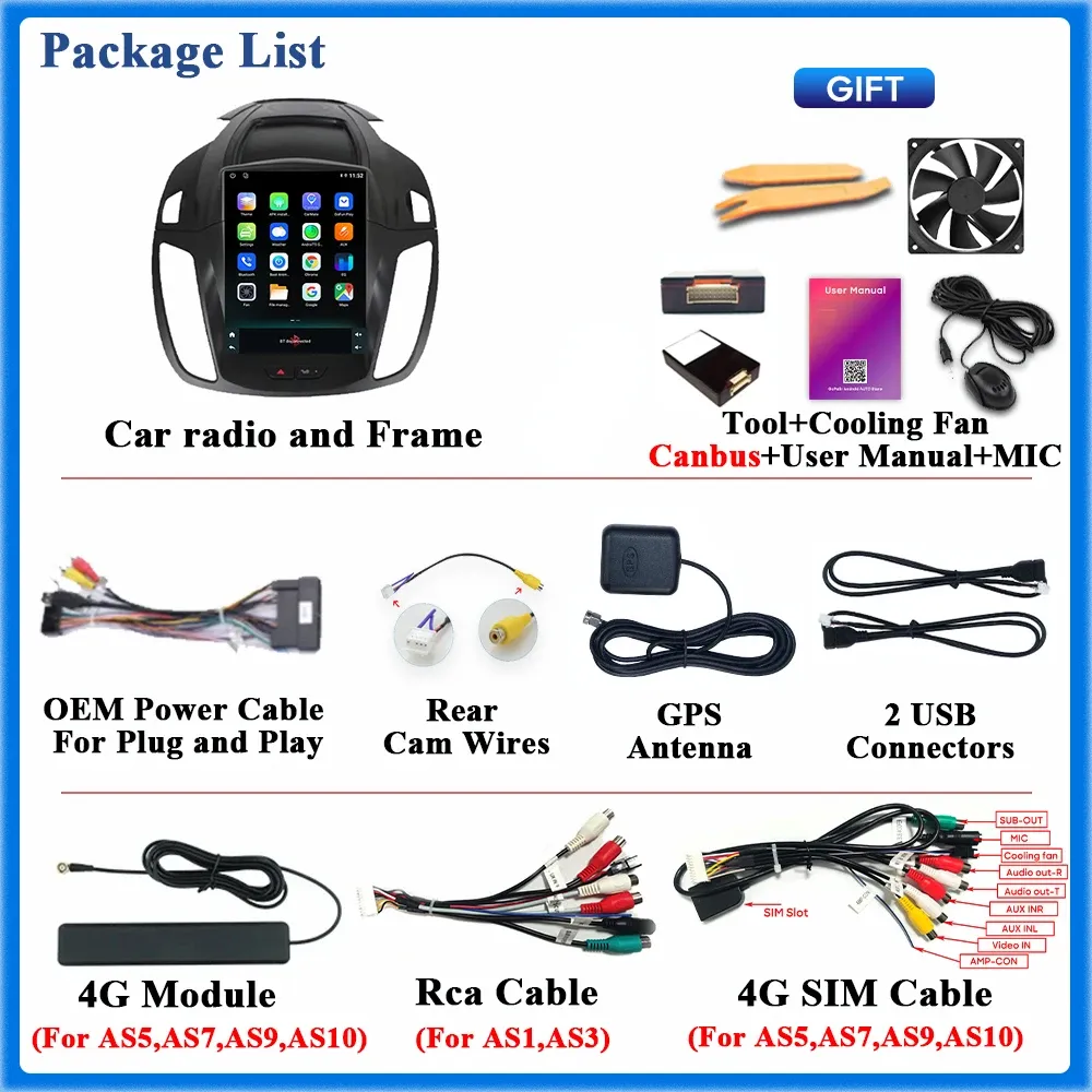 Ford Kuga Escape 9.7-Inch Android Car Stereo