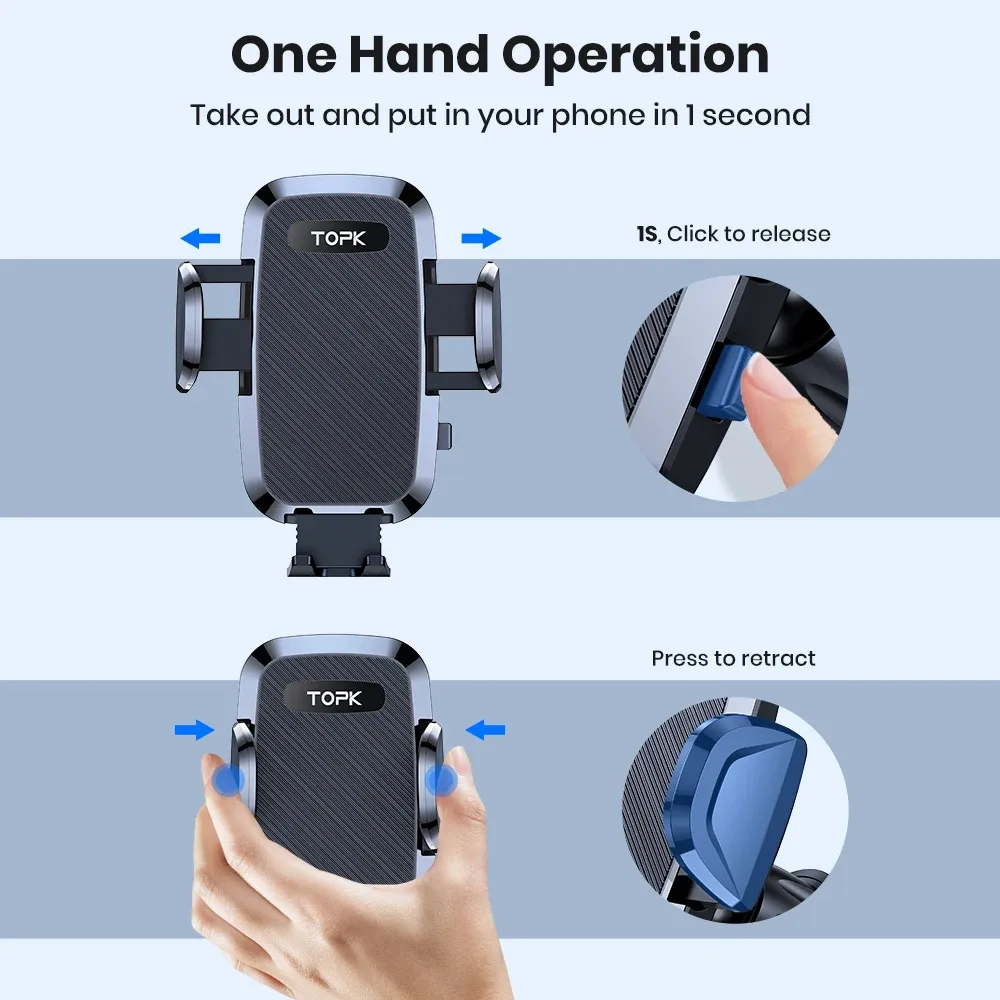 TOPK Metal Hook Air Vent Car Phone Holder
