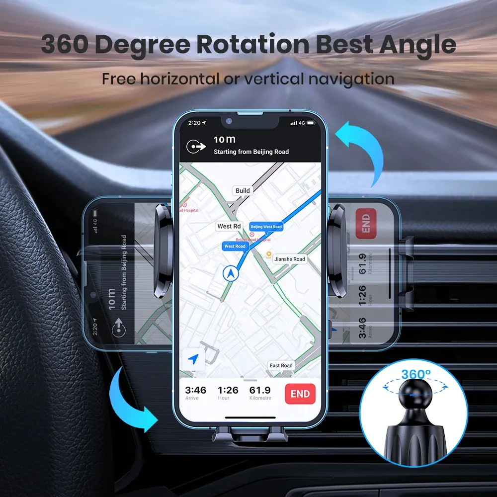TOPK Metal Hook Air Vent Car Phone Holder