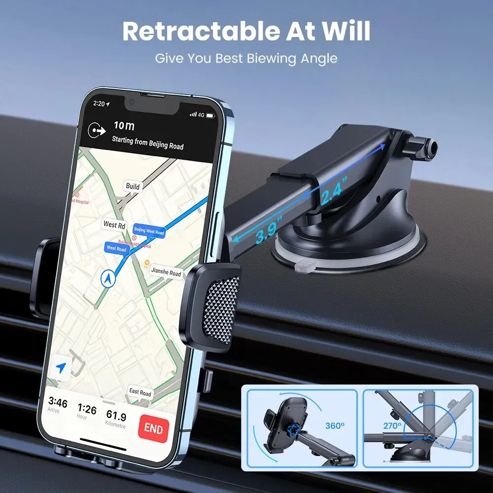 TOPK Adjustable Suction Car Phone Mount