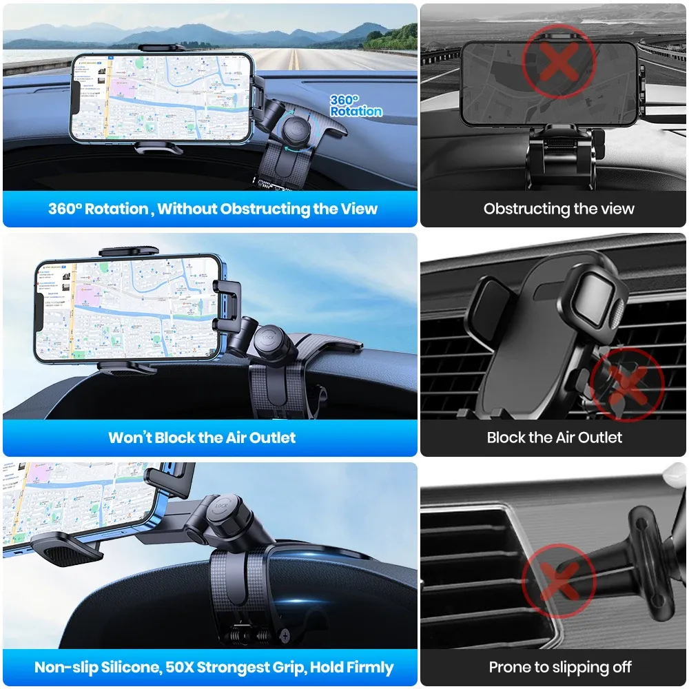 TOPK D46J Curved Dashboard Phone Mount