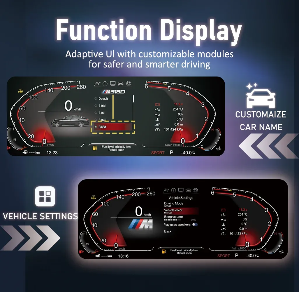 BONROAD 12.3-Inch Digital Cockpit Cluster for BMW F30/F31/F34/F32/F33/F36