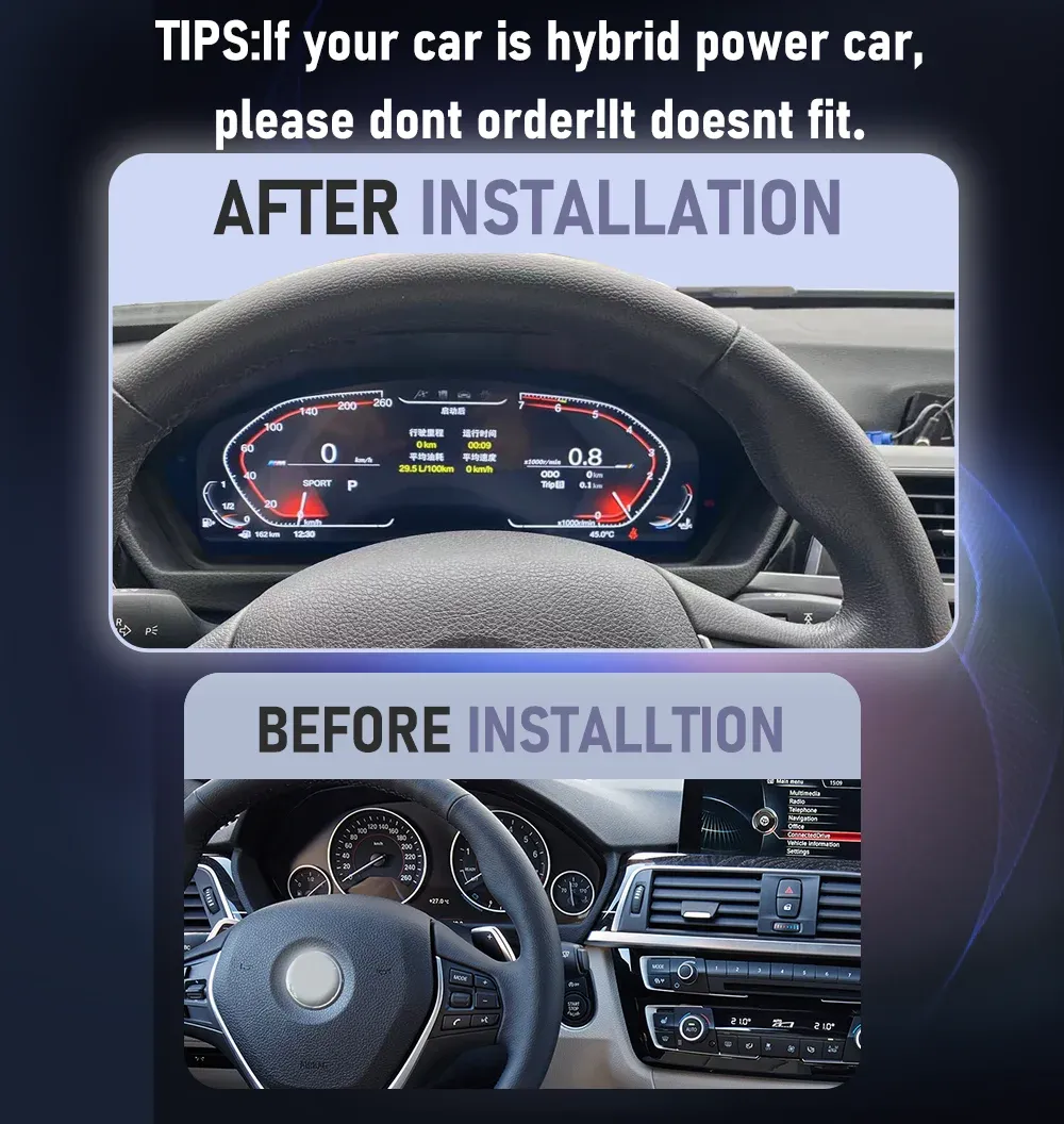 BONROAD 12.3-Inch Digital Cockpit Cluster for BMW F30/F31/F34/F32/F33/F36