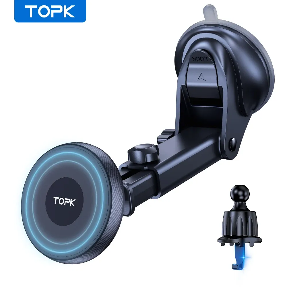 TOPK Magnetic Car Phone Mount with 360° Rotation