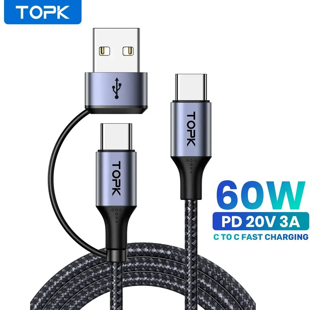 TOPK AD10 60W USB-C to USB-C Fast Charging Cable