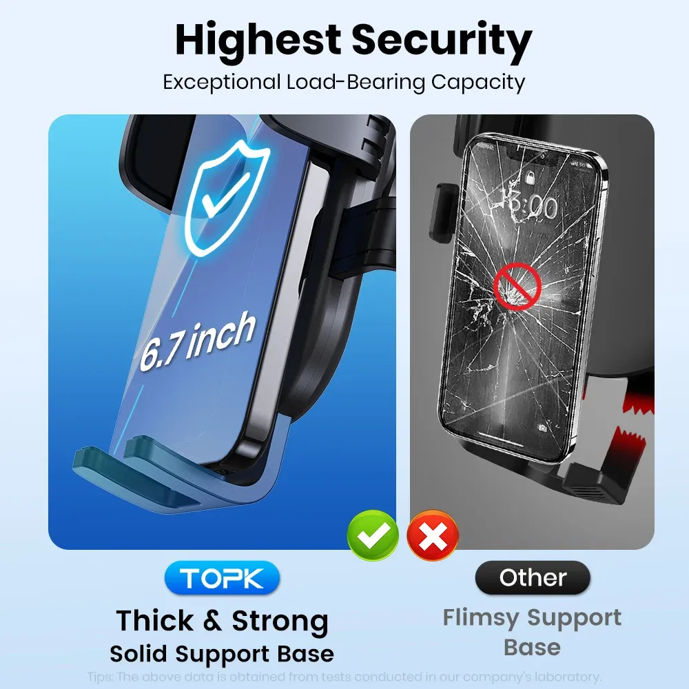 TOPK Suction Cup Car Phone Mount for Dashboard and Windshield