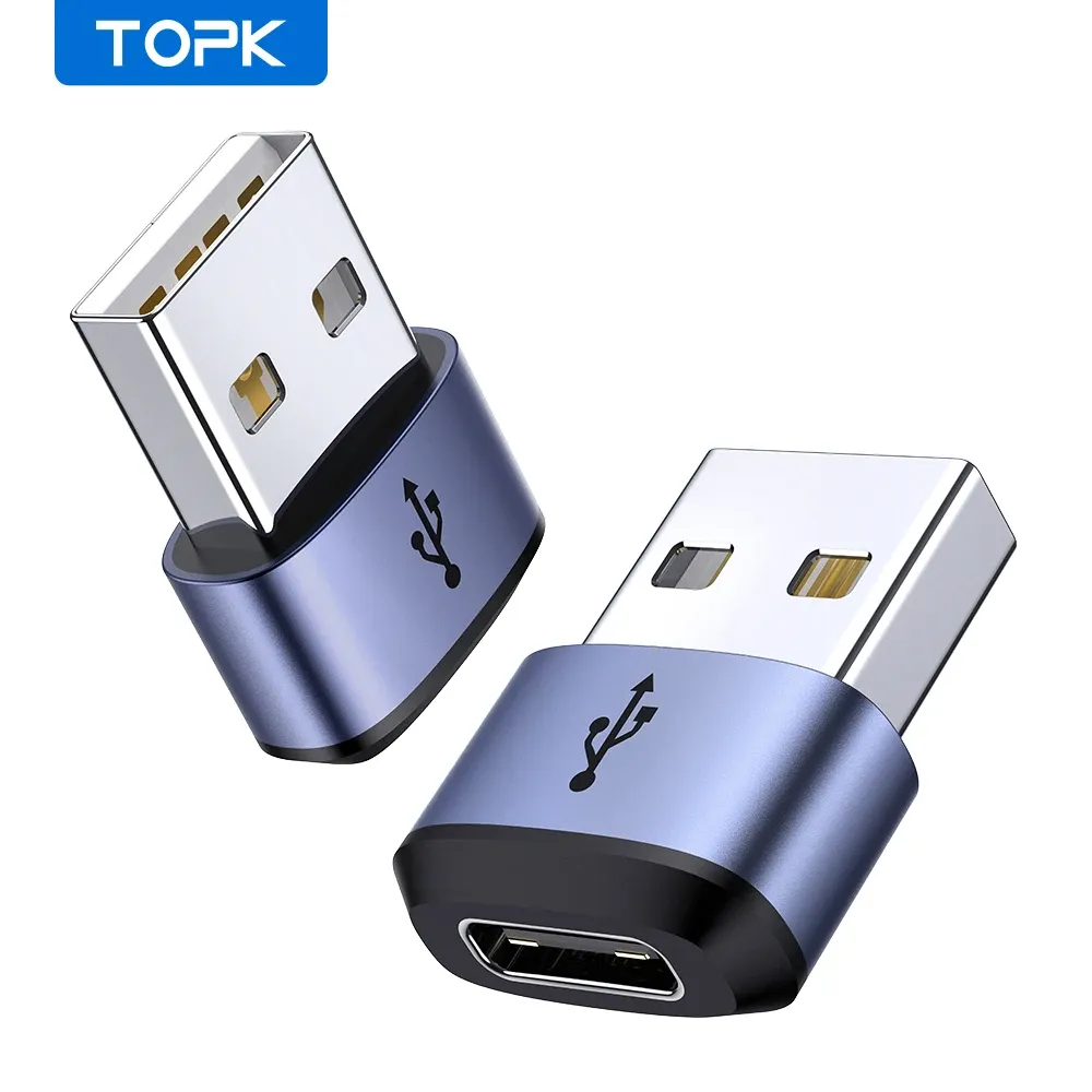 TOPK USB-C to USB-A OTG Adapter for Charging and Data Sync
