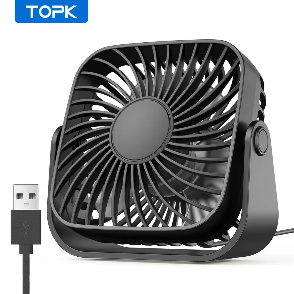 TOPK 4-Inch USB Mini Portable Fan with 360° Tilt