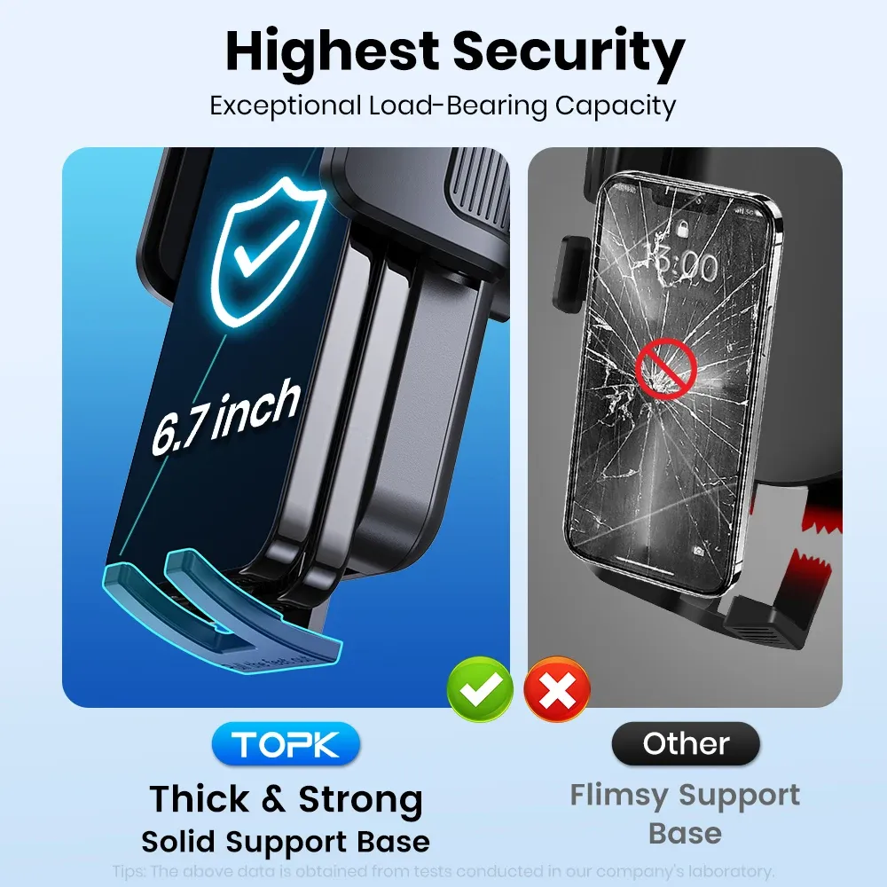 TOPK 360° Strong Suction Car Phone Mount for Dashboard and Windshield